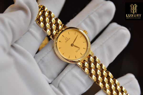 Đồng hồ Omega DeVille nữ vàng đúc 18k chính hãng Thụy Sĩ