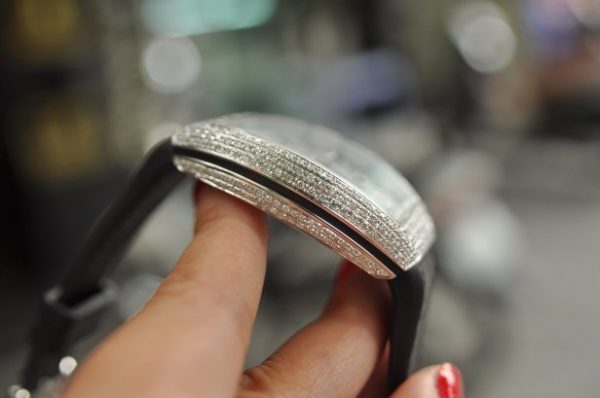 Đồng hồ Franck Muller nữ Vanguard size V35 Stell đính kim cương