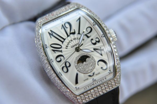 Đồng hồ Franck Muller nữ Vanguard V32 Moonphase Stell kim cương