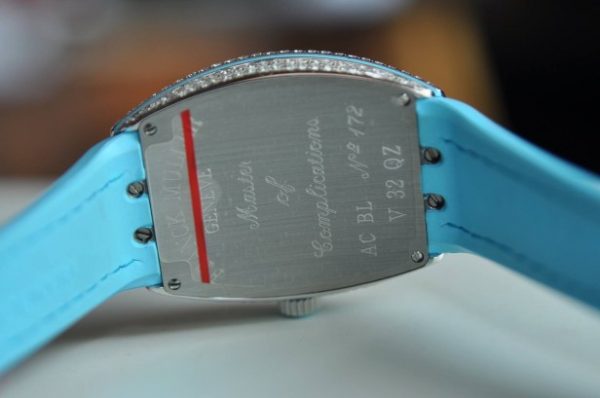 Đồng hồ Nữ Franck Muller Vanguard V32 mặt xanh đính kim cương