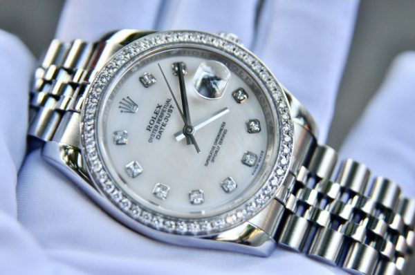 Đồng hồ Rolex 116234 Datejust mặt đá thạch anh cọc số kim cương