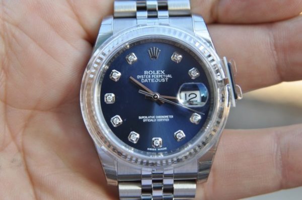 Đồng hồ Rolex 116234 Datejust Oyster Perpetual mặt xanh trơn
