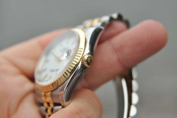 Đồng hồ Rolex Datejust 116233 mặt trắng sứ demi vàng 18k