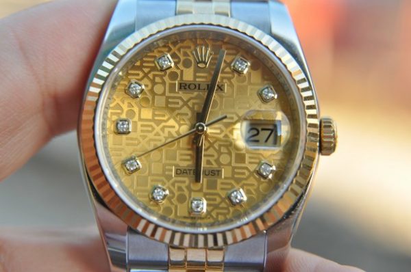 Đồng hồ Rolex Datejust 116233 demi mặt vi tính cọc kim cương to
