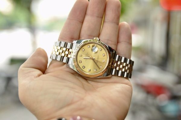 Đồng hồ Rolex Datejust 116233 vàng đúc 18k demi cọc số kim cương