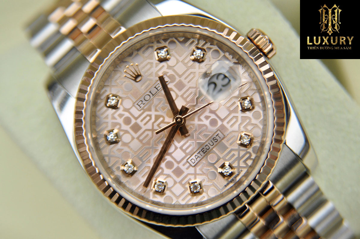 Đồng hồ Nam Rolex Datejust 116231 mặt vi tính vàng hồng fullbox 2011