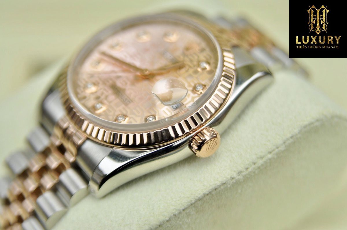 Đồng hồ Nam Rolex Datejust 116231 mặt vi tính vàng hồng fullbox 2011